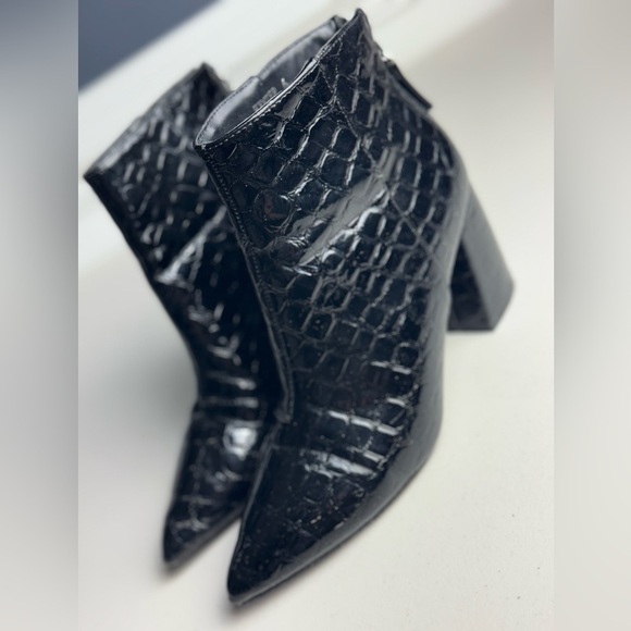 RAID Wynter heeled ankle boots in black croc size 6 - Picture 4 of 5